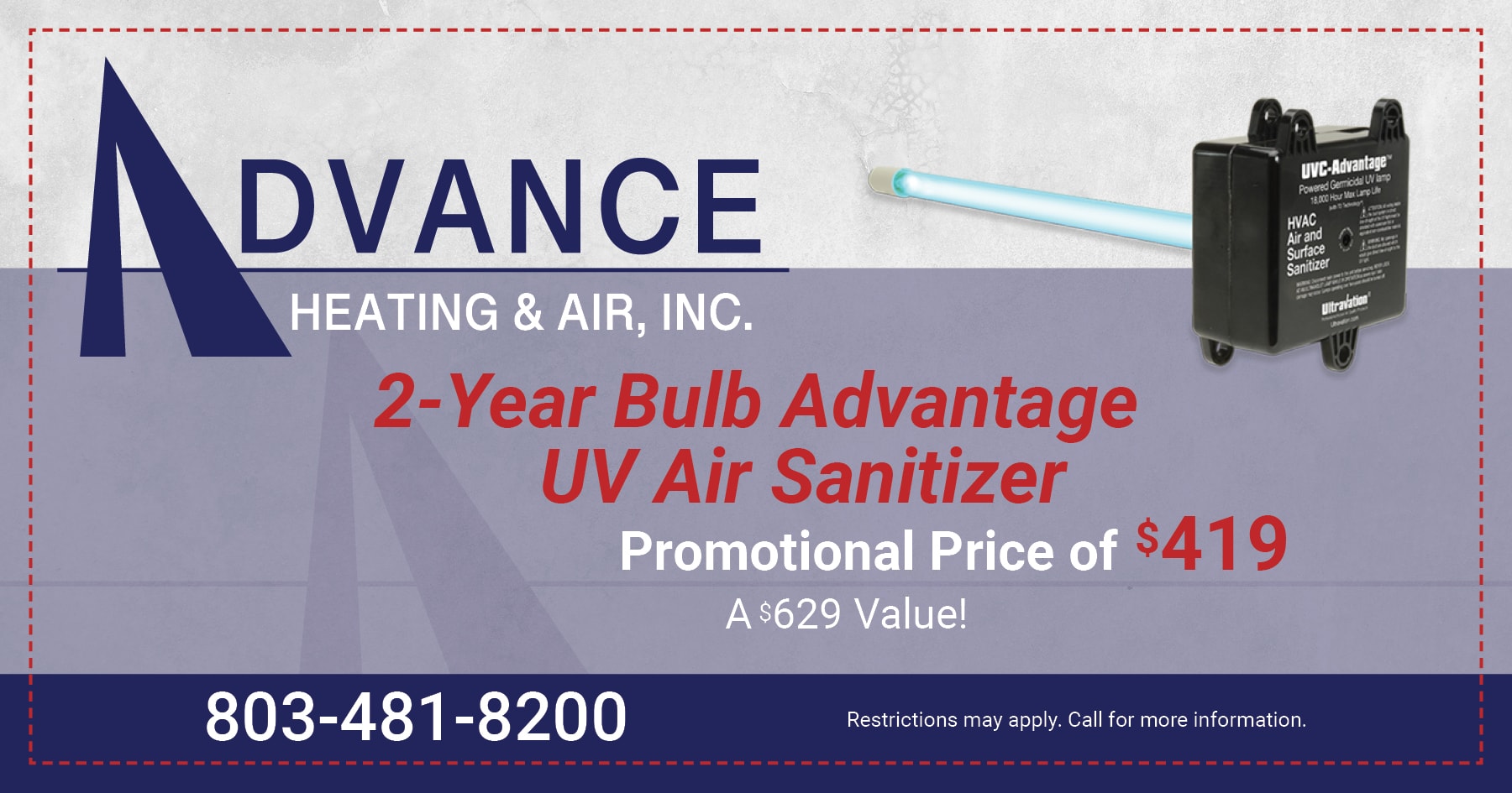 2-Year UV Sanitizer bulb coupon. a 9 value for 9.