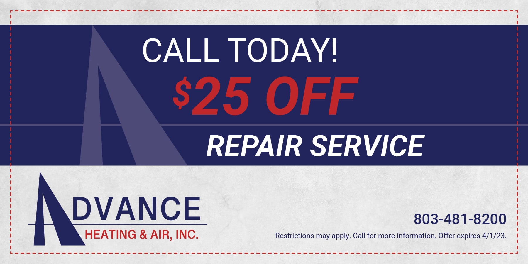Coupon  off repair service