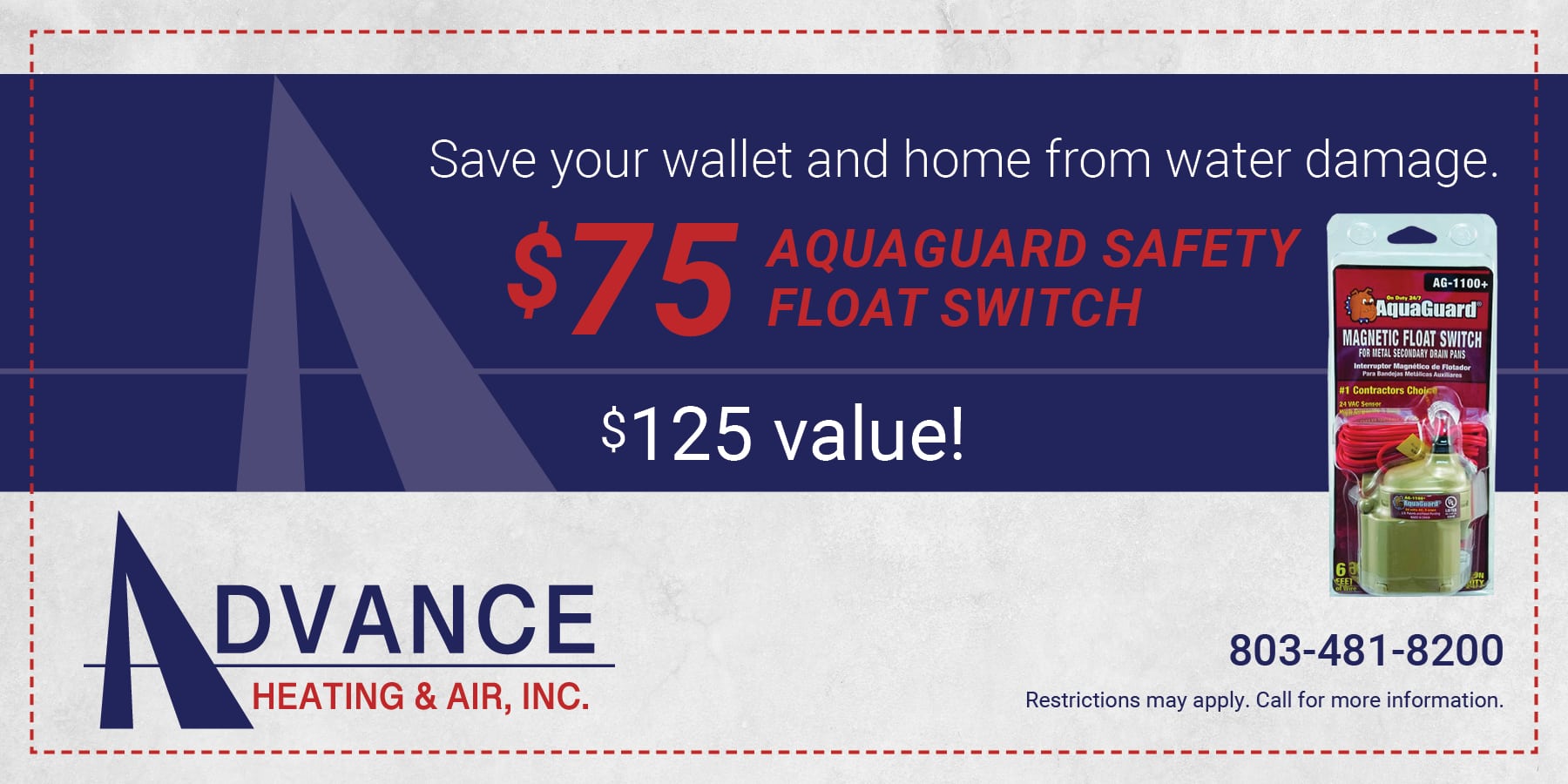  AquaGuard safety float switch, 5 value!